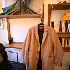 HUGO Tan Trench Coat for Men